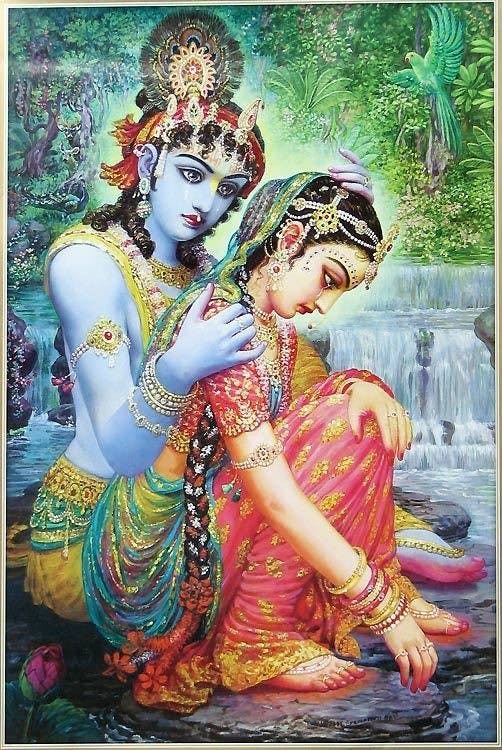 Radha is angry with Krishna