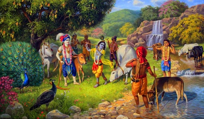 Krishna with his cowherd friends