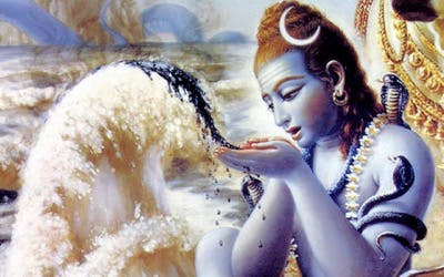 Shiva drinking poison